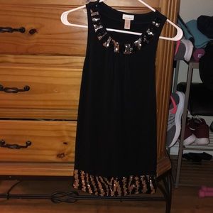 Girls black dress with sparkle detail